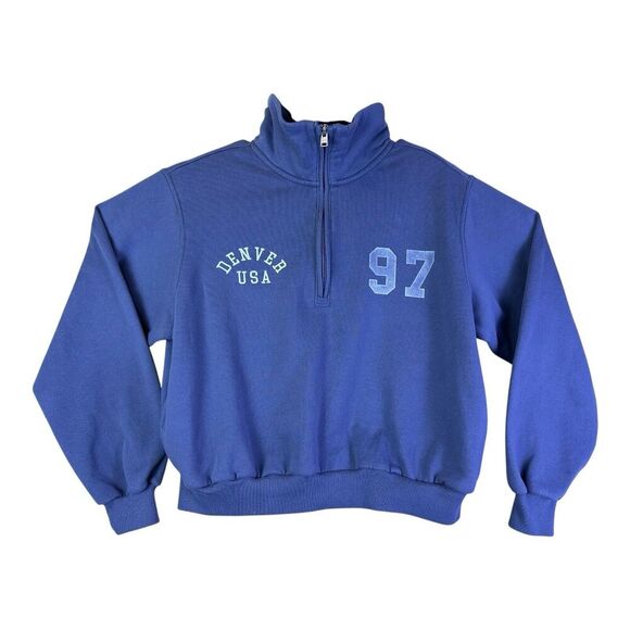 Hollister Womens Easy Half-Zip Denver Graphic Sweatshirt Size XS Extra Small - Picture 1 of 15